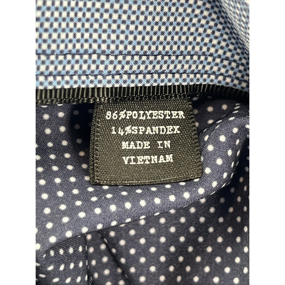 Michael Strahan Button Up Mens Large Blue Geometric Modern Fit Stretch Shirt - Picture 6 of 7